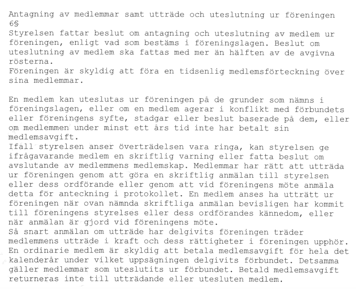 Föreningsstadgar §6