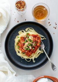 Smartfiskpasta med tomat